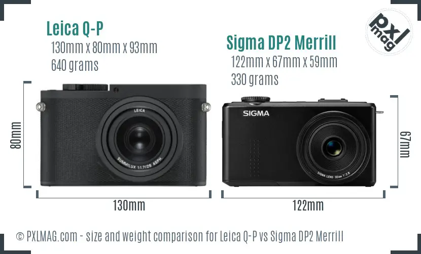 Leica Q-P vs Sigma DP2 Merrill size comparison