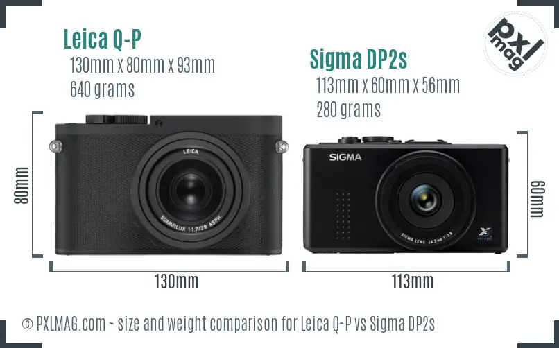 Leica Q-P vs Sigma DP2s size comparison