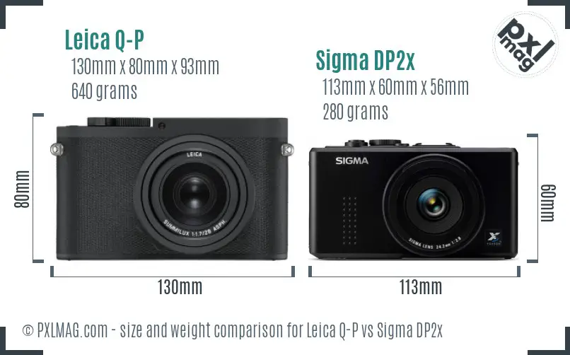 Leica Q-P vs Sigma DP2x size comparison