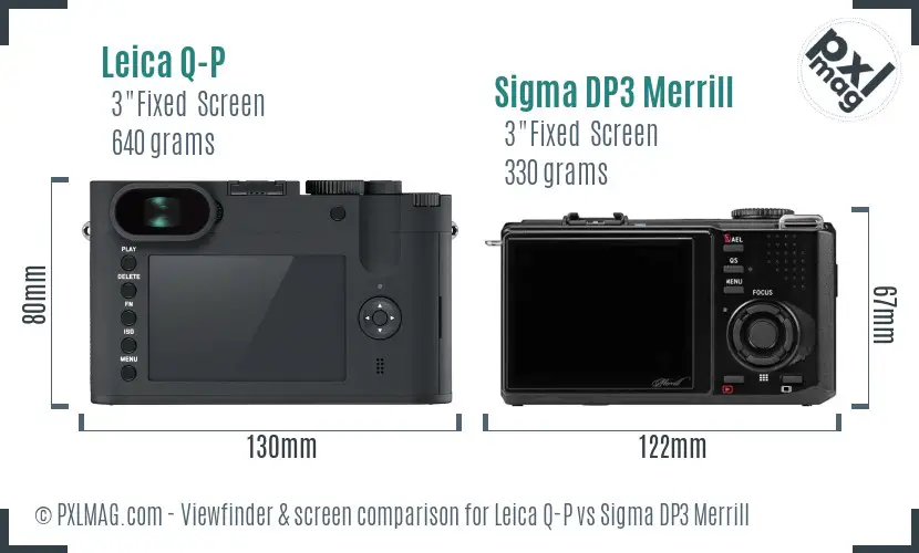 Leica Q-P vs Sigma DP3 Merrill Screen and Viewfinder comparison