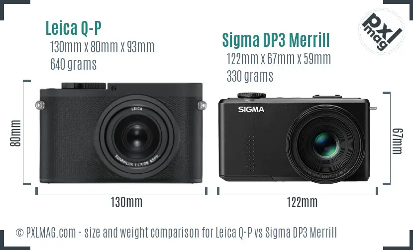 Leica Q-P vs Sigma DP3 Merrill size comparison