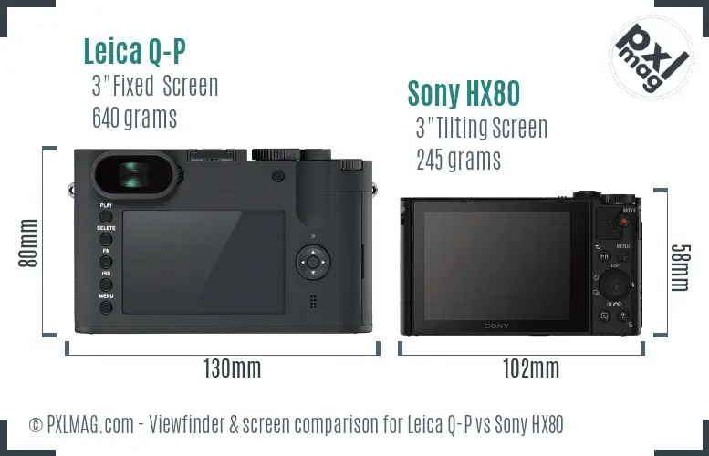 Leica Q-P vs Sony HX80 Screen and Viewfinder comparison
