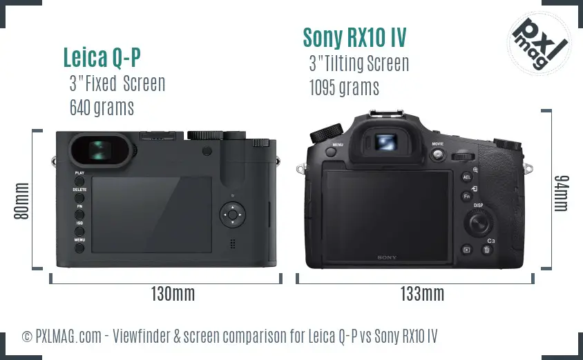 Leica Q-P vs Sony RX10 IV Screen and Viewfinder comparison Leica Q-P vs Sony RX10 IV Screen and Viewfinder comparison