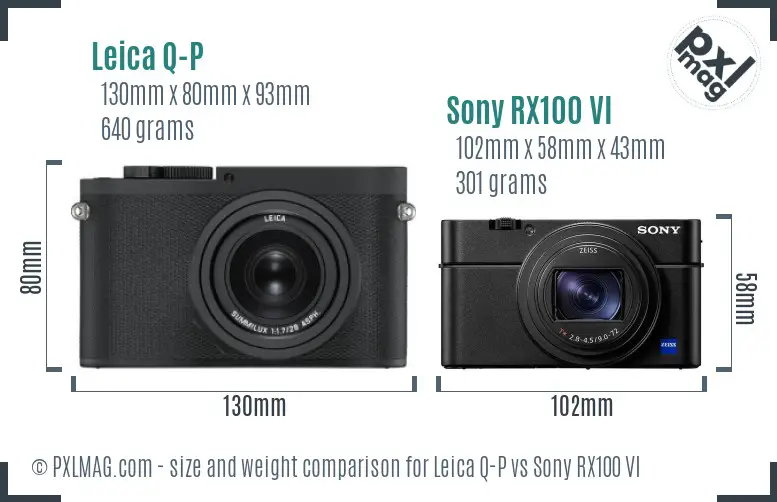 Leica Q-P vs Sony RX100 VI size comparison
