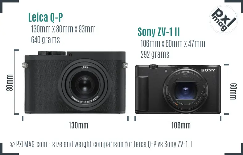 Leica Q-P vs Sony ZV-1 II size comparison