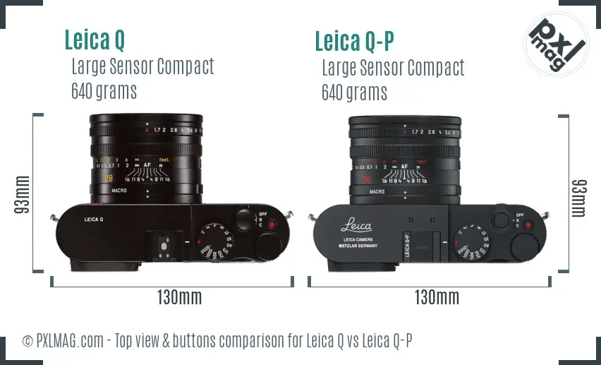 Leica Q vs Leica Q-P top view buttons comparison
