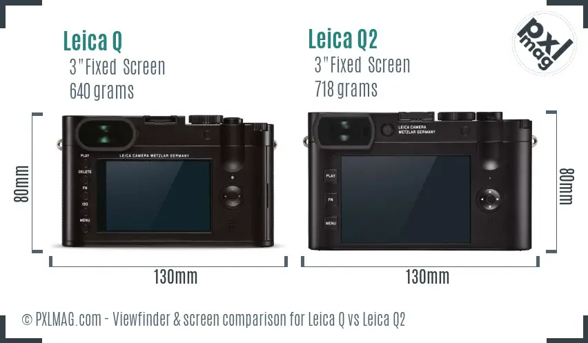 Leica Q vs Leica Q2 Screen and Viewfinder comparison
