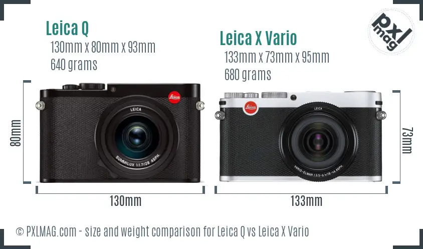 Leica Q vs Leica X Vario size comparison