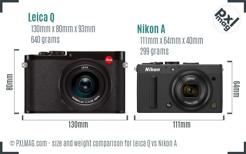 Leica Q vs Nikon A size comparison