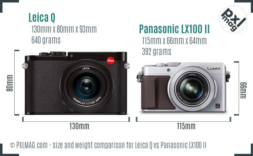 Leica Q vs Panasonic LX100 II size comparison