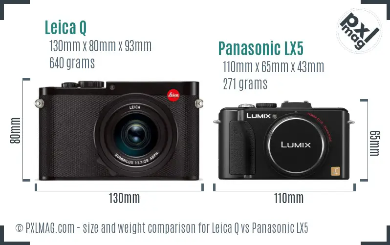 Leica Q vs Panasonic LX5 size comparison