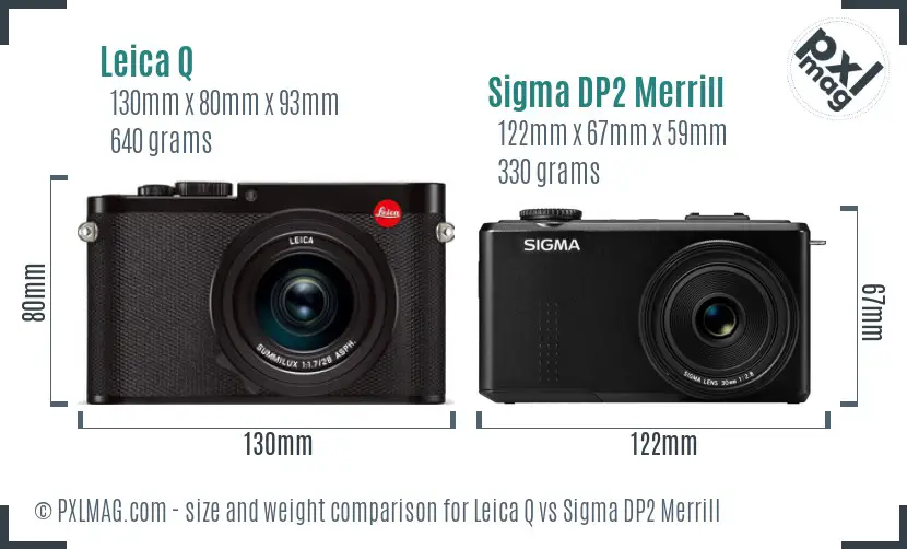 Leica Q vs Sigma DP2 Merrill size comparison