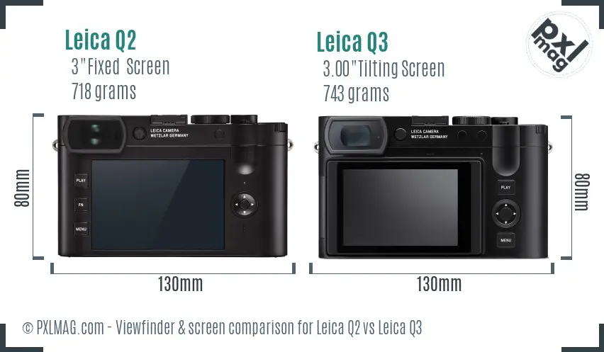 Leica Q2 vs Leica Q3 Screen and Viewfinder comparison