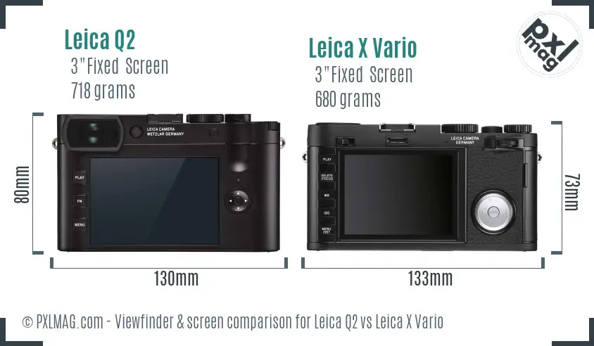 Leica Q2 vs Leica X Vario Screen and Viewfinder comparison