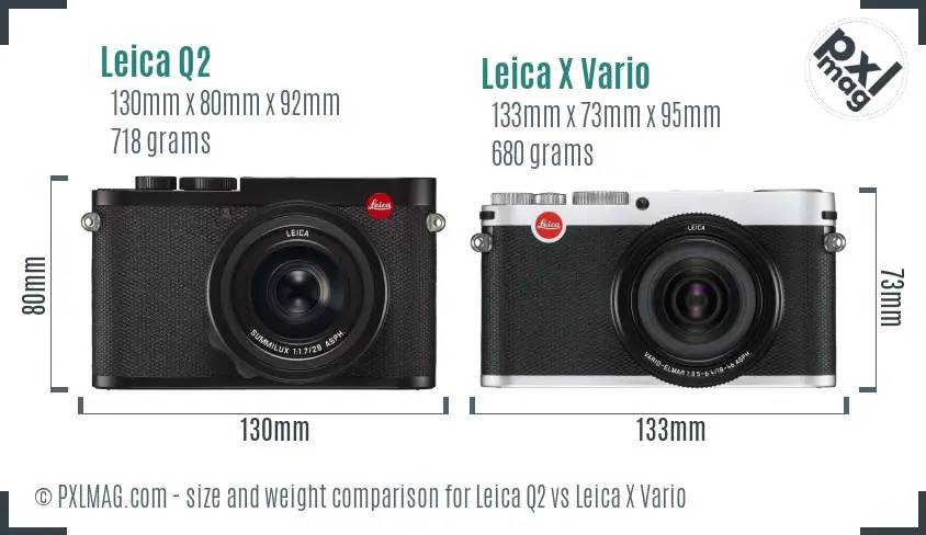 Leica Q2 vs Leica X Vario size comparison