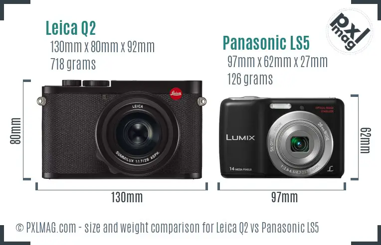 Leica Q2 vs Panasonic LS5 size comparison