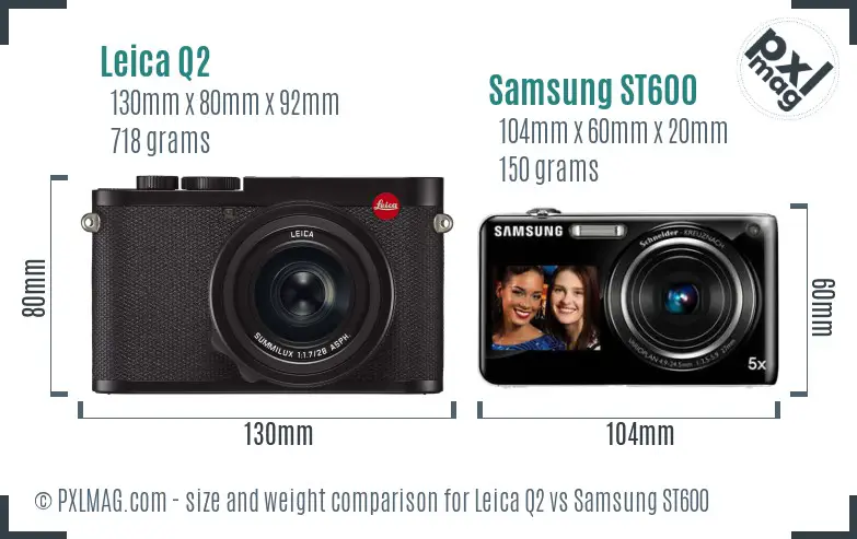 Leica Q2 vs Samsung ST600 size comparison