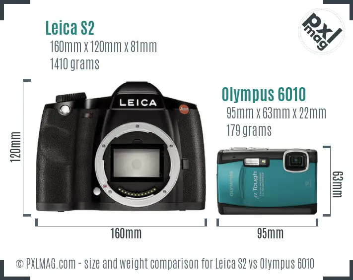 Leica S2 vs Olympus 6010 size comparison