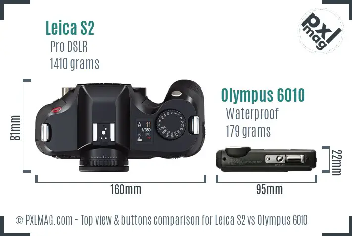 Leica S2 vs Olympus 6010 top view buttons comparison