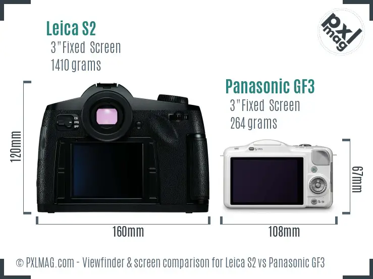 Leica S2 vs Panasonic GF3 Screen and Viewfinder comparison