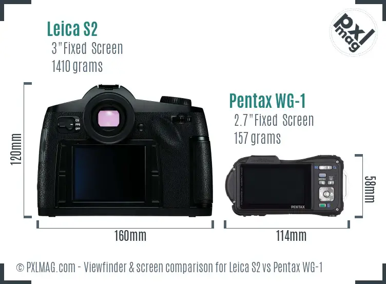 Leica S2 vs Pentax WG-1 Screen and Viewfinder comparison