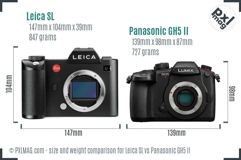 Leica SL vs Panasonic GH5 II size comparison