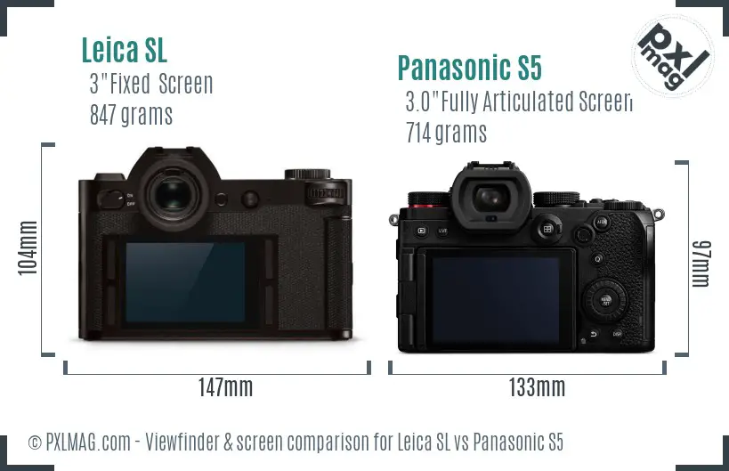 Leica SL vs Panasonic S5 Screen and Viewfinder comparison Leica SL vs Panasonic S5 Screen and Viewfinder comparison