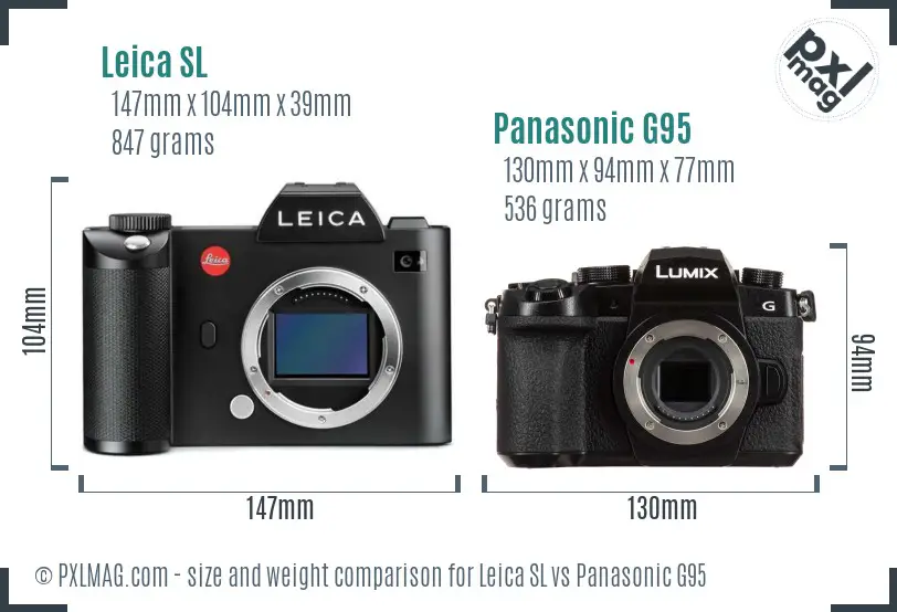 Leica SL vs Panasonic G95 size comparison Leica SL vs Panasonic G95 size comparison