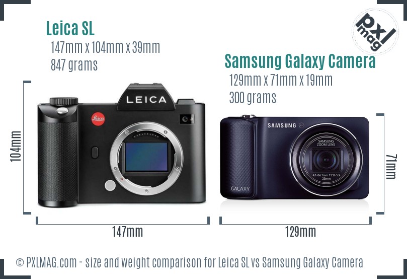 Leica SL vs Samsung Galaxy Camera size comparison