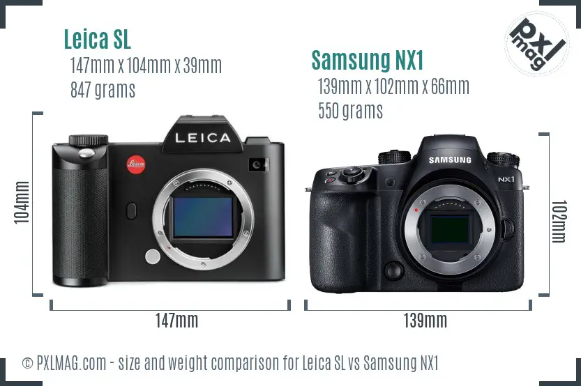 Leica SL vs Samsung NX1 size comparison