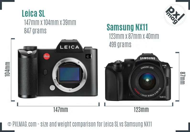 Leica SL vs Samsung NX11 size comparison