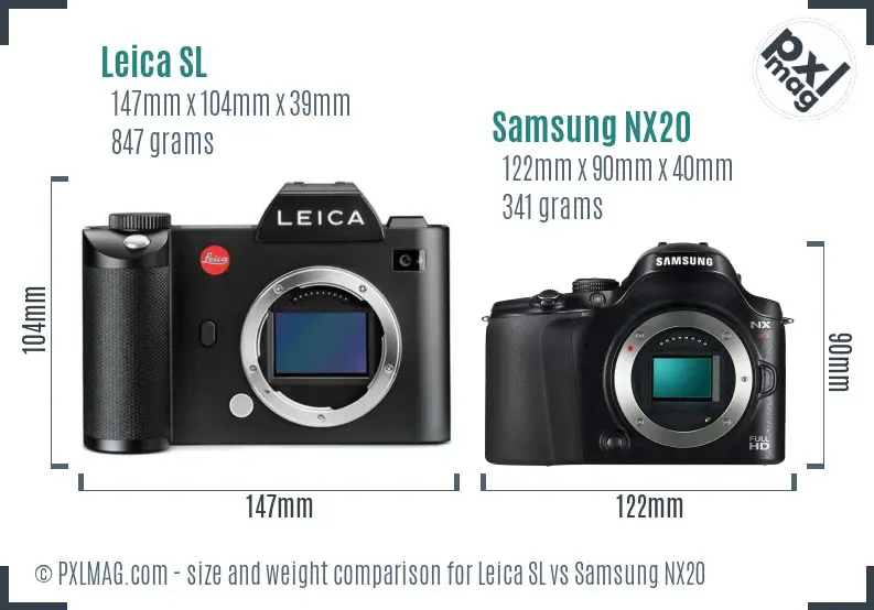 Leica SL vs Samsung NX20 size comparison