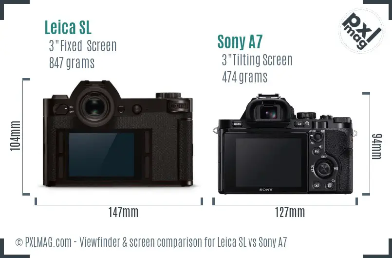 Leica SL vs Sony A7 Screen and Viewfinder comparison Leica SL vs Sony A7 Screen and Viewfinder comparison
