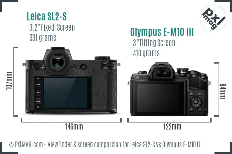 Leica SL2-S vs Olympus E-M10 III Screen and Viewfinder comparison Leica SL2-S vs Olympus E-M10 III Screen and Viewfinder comparison