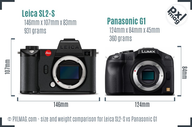 Leica SL2-S vs Panasonic G1 size comparison Leica SL2-S vs Panasonic G1 size comparison