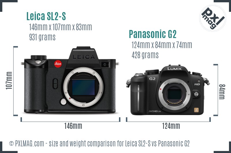 Leica SL2-S vs Panasonic G2 size comparison Leica SL2-S vs Panasonic G2 size comparison