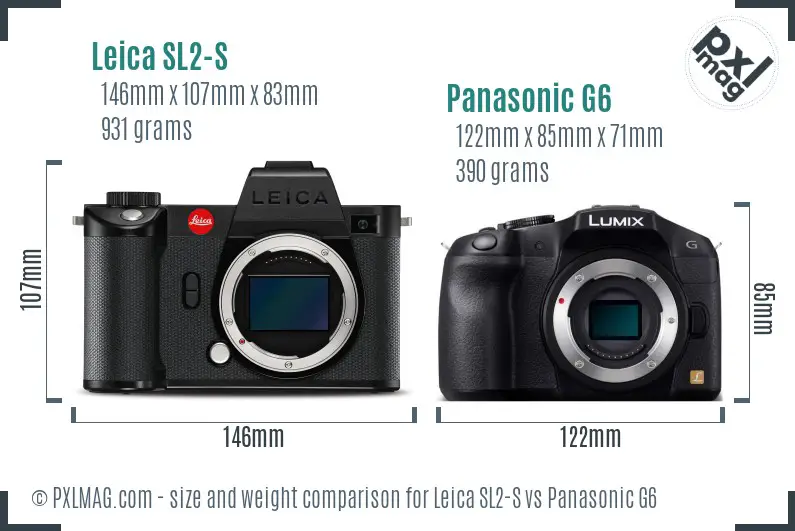 Leica SL2-S vs Panasonic G6 size comparison Leica SL2-S vs Panasonic G6 size comparison