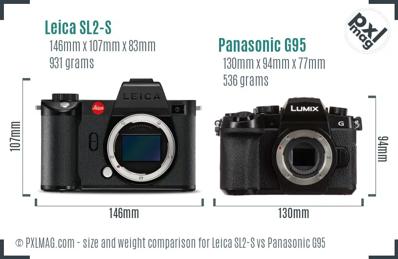 Leica SL2-S vs Panasonic G95 size comparison