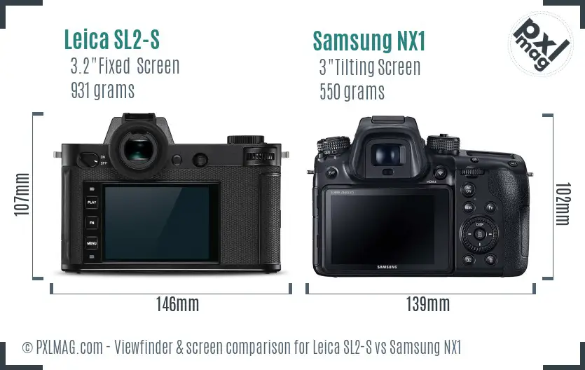 Leica SL2-S vs Samsung NX1 Screen and Viewfinder comparison