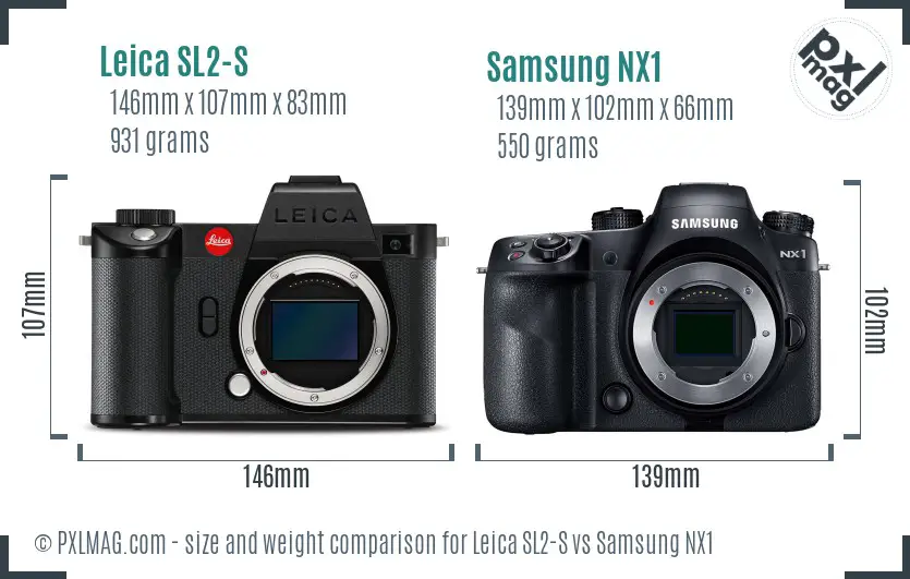 Leica SL2-S vs Samsung NX1 size comparison