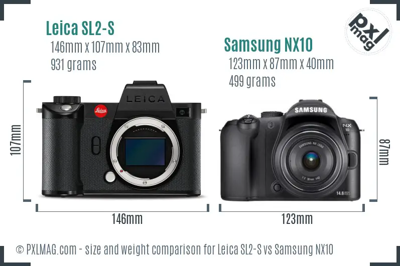 Leica SL2-S vs Samsung NX10 size comparison