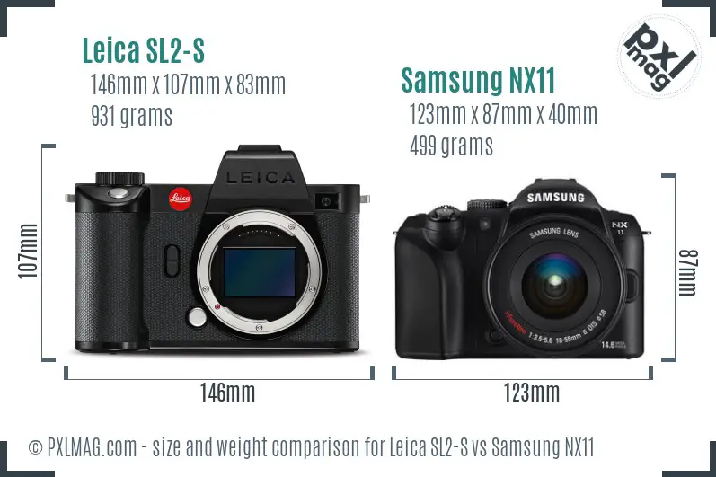 Leica SL2-S vs Samsung NX11 size comparison