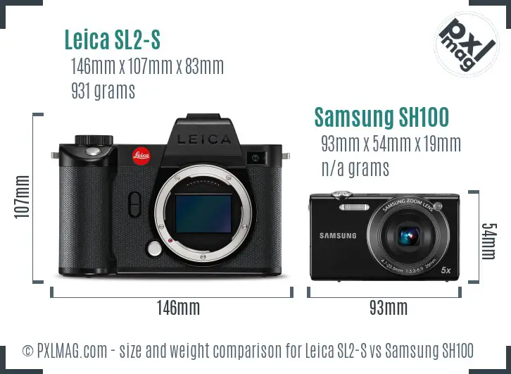 Leica SL2-S vs Samsung SH100 size comparison