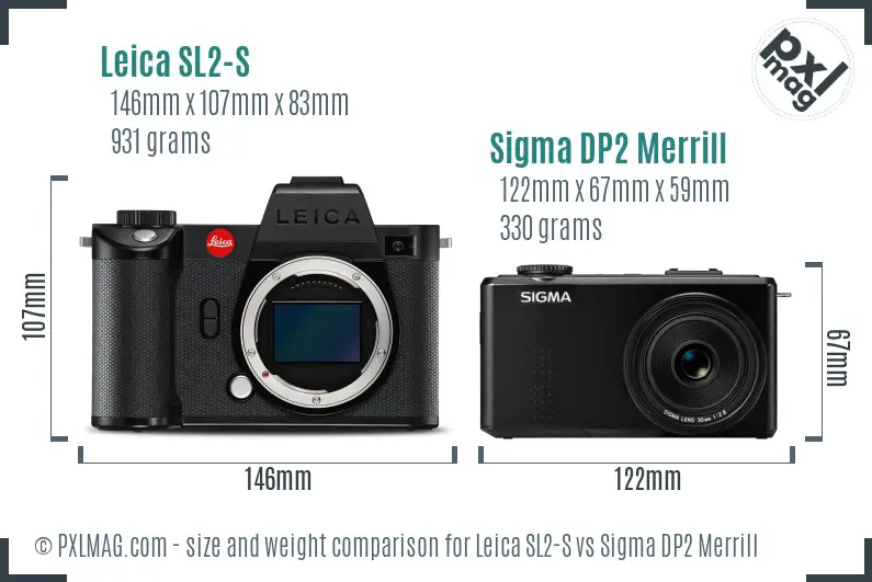 Leica SL2-S vs Sigma DP2 Merrill size comparison