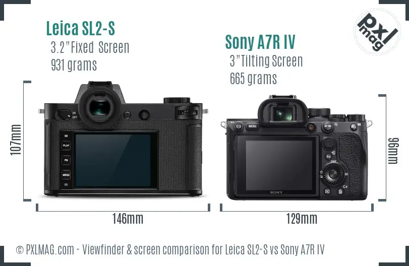 Leica SL2-S vs Sony A7R IV Screen and Viewfinder comparison