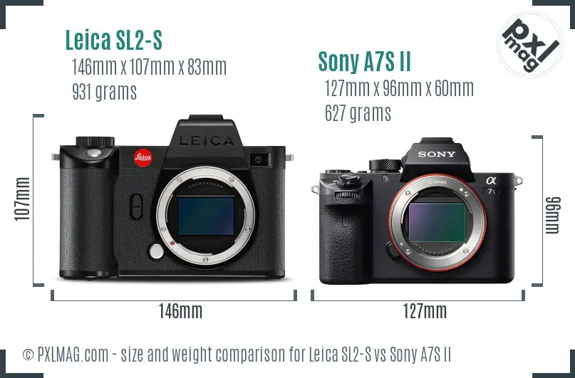 Leica SL2-S vs Sony A7S II size comparison Leica SL2-S vs Sony A7S II size comparison
