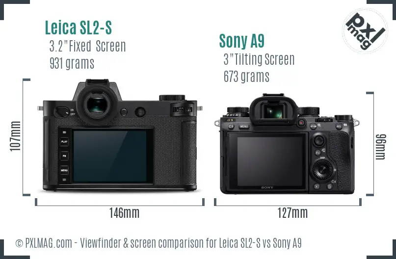 Leica SL2-S vs Sony A9 Screen and Viewfinder comparison