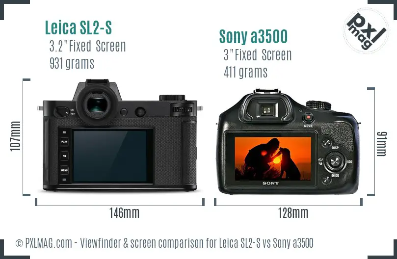 Leica SL2-S vs Sony a3500 Screen and Viewfinder comparison