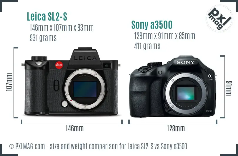 Leica SL2-S vs Sony a3500 size comparison