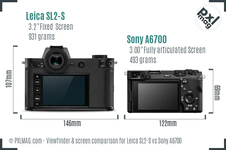 Leica SL2-S vs Sony A6700 Screen and Viewfinder comparison Leica SL2-S vs Sony A6700 Screen and Viewfinder comparison